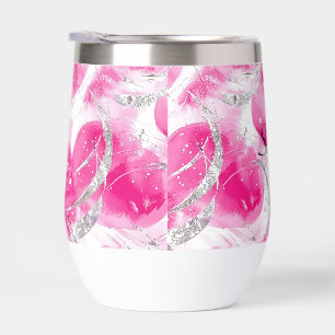 Glam Pink Silver Abstract Circles