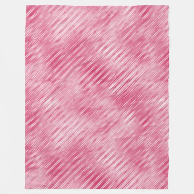 Glam Pink Stripes  Fleece Blanket (Front)
