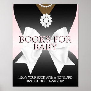 Glam Pink Tiffany Baby Shower Books for Baby Sign