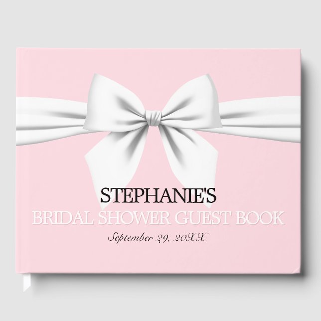 Glam Pink Tiffany Theme Bridal Shower Guest Book (Front)