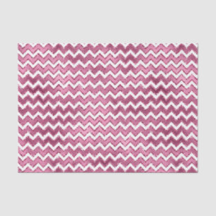 Glam Pink White Zigzag Stripes Tissue Paper