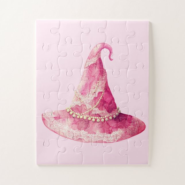 Glam Pink Witches Hat Jigsaw Puzzle (Vertical)