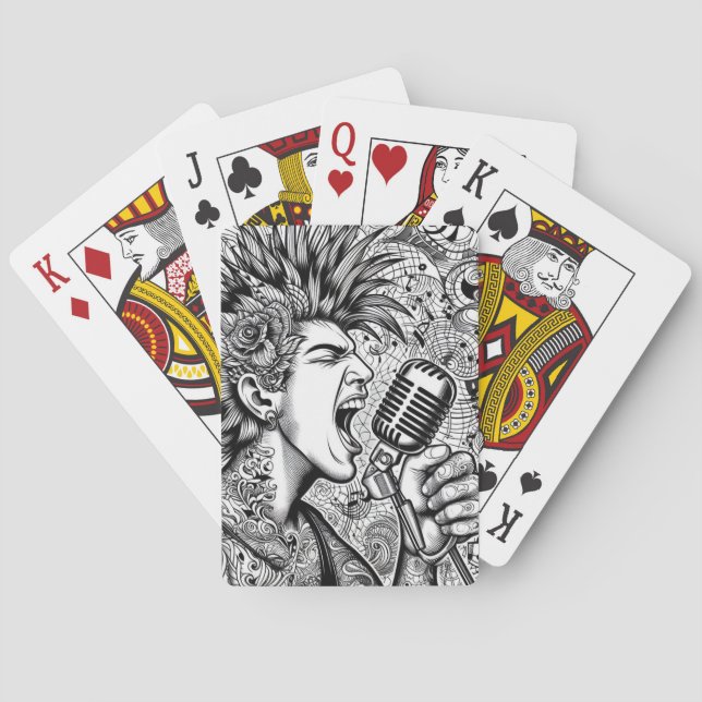 Glam Punk Rock Rockabilly Playing Cards (Back)