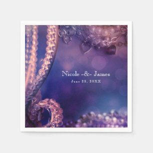 Glam Purple Glow Chic Glamour Pearls Party Napkin