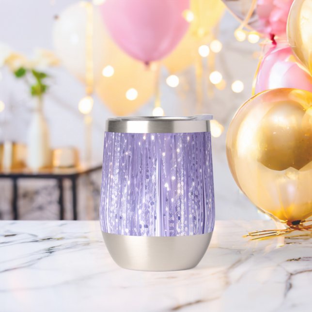 Glam Purple Lavender Tinsel Stripes Christmas (Bachelor Party)