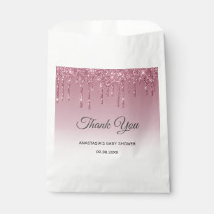 Glam Purple Pink Rose Gold Thank You Baby Shower Favour Bags