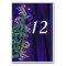 Glam Purple Satin Look Wedding Table Number Card