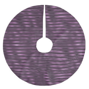 Glam Purple Stripes Brushed Polyester Tree Skirt