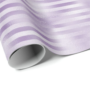 Glam Purple Stripes Wrapping Paper