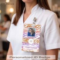 Glam Rainbow Sunset Zebra Glitter Print Photo ID