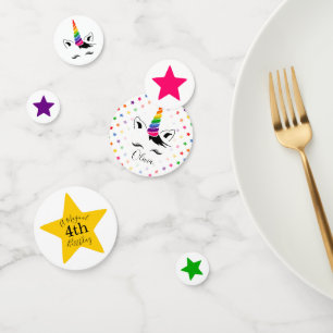 Glam Rainbow Unicorn Birthday Party Confetti