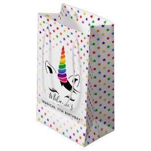 Glam Rainbow Unicorn Birthday Party Small Gift Bag