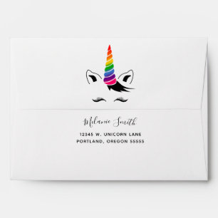 Glam Rainbow Unicorn Envelope