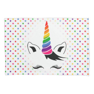 Glam Rainbow Unicorn Pillowcase