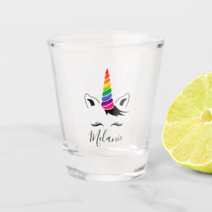 Glam Rainbow Unicorn Shot Glass