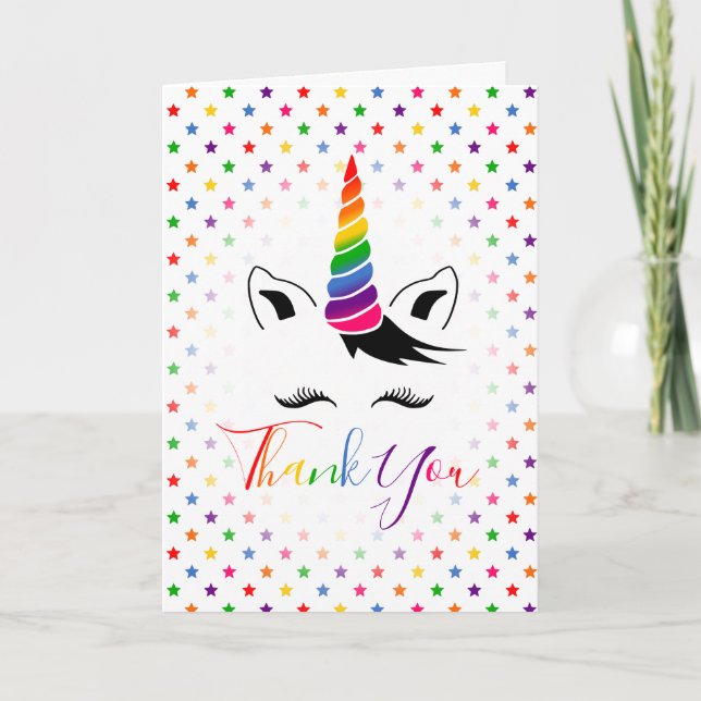 Glam Rainbow Unicorn Thank You (Front)