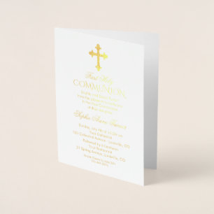 Glam Real Gold Foil Girl First Holy Communion Foil Card
