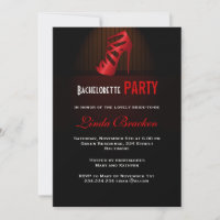 Glam Red High Heel Shoe Bachelorette Invitation