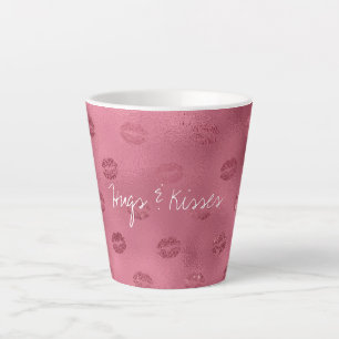Glam Red Lips Kiss Latte Mug