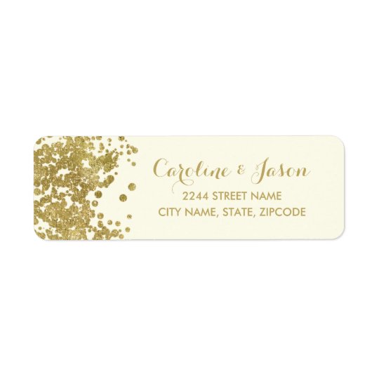 Glam Return Address Labels | Chic Faux Gold Foil