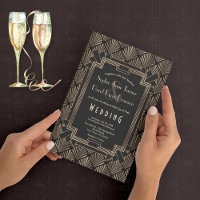 Glam Roaring 20's Gold Black Great Gatsby Wedding