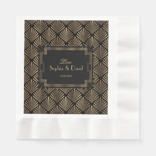 Glam Roaring 20's Great Gatsby 1920s Wedding Napkin