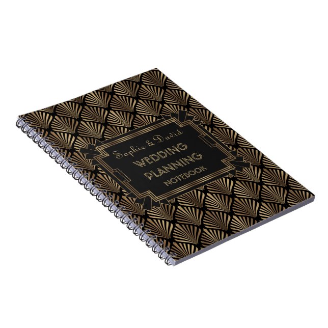 Glam Roaring 20's Great Gatsby Art Wedding Planner Notebook (Right Side)