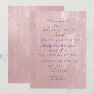 Glam Rose Ballet Pink Pastel Purple Bridal Shower Invitation