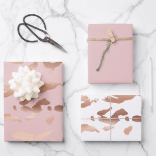 Glam Rose Gold Blush Abstract Wrapping Paper Sheet