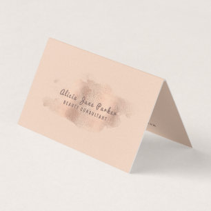 Glam Rose Gold Copper Foil Beautician Business Card