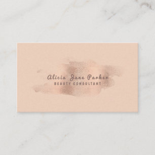 Glam Rose Gold Copper Foil Beautician Business Card