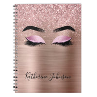 Glam Rose Gold Glitter Beauty Lashes Monogram