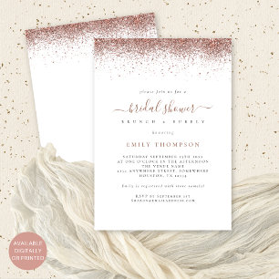 Glam Rose Gold Glitter Bridal Shower Invitation