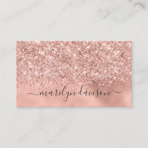 Glam Rose Gold Glitter Foil Design Profession Business Card