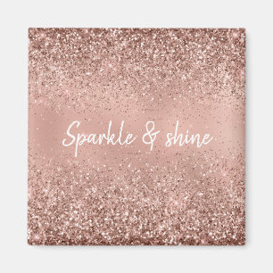 Glam Rose Gold Glitter Magnet