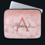 Glam Rose Gold Glitter Marble Sparkle Monogram Laptop Sleeve<br><div class="desc">Glam Rose Gold - Pink  Ombre Faux Glitter and Sparkle Marble Stone Modern and Elegant Monogram Case. This case can be customised to include your initial and first name.</div>