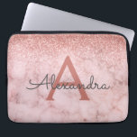 Glam Rose Gold Glitter Marble Sparkle Monogram Laptop Sleeve<br><div class="desc">Glam Rose Gold - Pink  Ombre Faux Glitter and Sparkle Marble Stone Modern and Elegant Monogram Case. This case can be customised to include your initial and first name.</div>