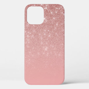 Glam Rose Gold Glitter Pink Gradient iPhone 12 Case