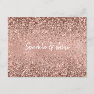 Glam Rose Gold Glitter Postcard