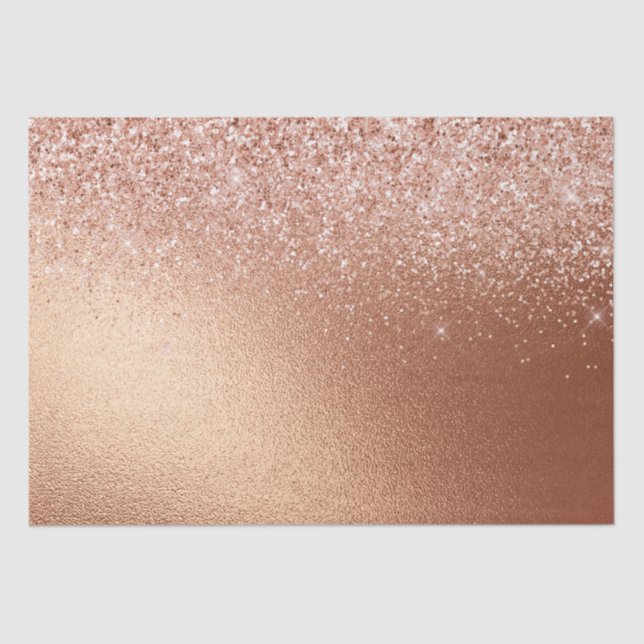 Glam Rose Gold Glitter  Tissue Paper (Front)