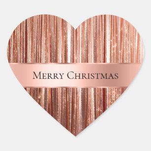 Glam Rose Gold Glitzy Sparkle  Heart Sticker