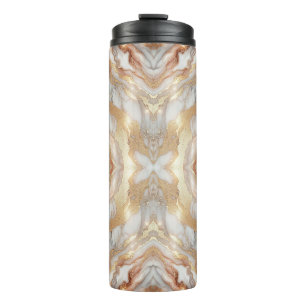 Glam Rose Gold Luxurious Trendy Marble Butterfly Thermal Tumbler
