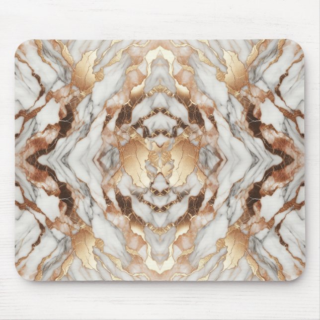 Glam Rose Gold Luxurious Trendy Marble  Mouse Mat (Front)