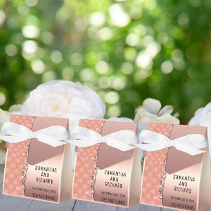 Glam Rose Gold Ripped Glitter Metallic  Favour Box