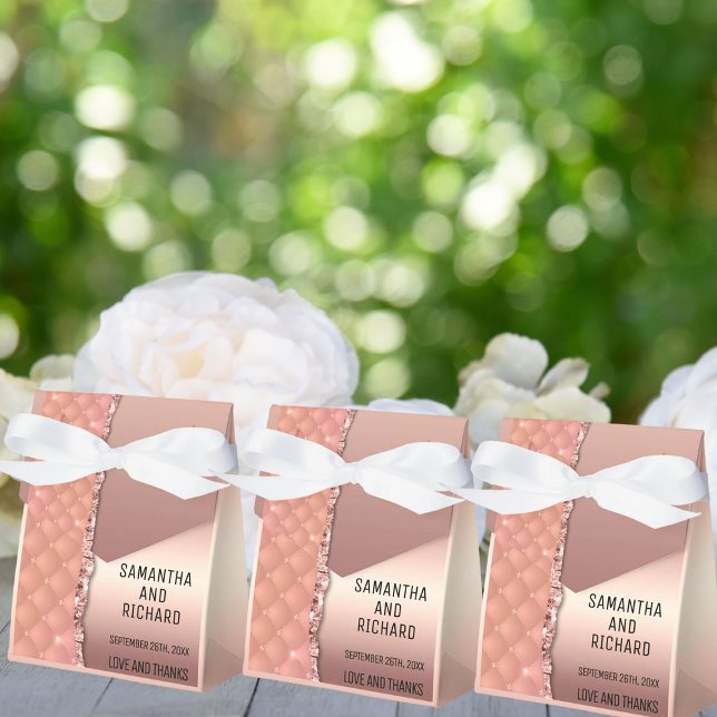 Glam Rose Gold Ripped Glitter Metallic  Favour Box (Creator Uploaded)