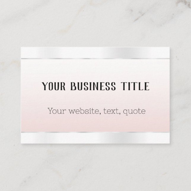 Glam Rose White Silver Snake Monogram Business Card (Back)