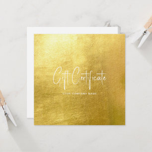 Glam Salon Gold & White Chic Gift Certificate Invitation