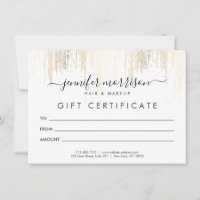 Glam Script Gold Confetti Rain Gift Certificate