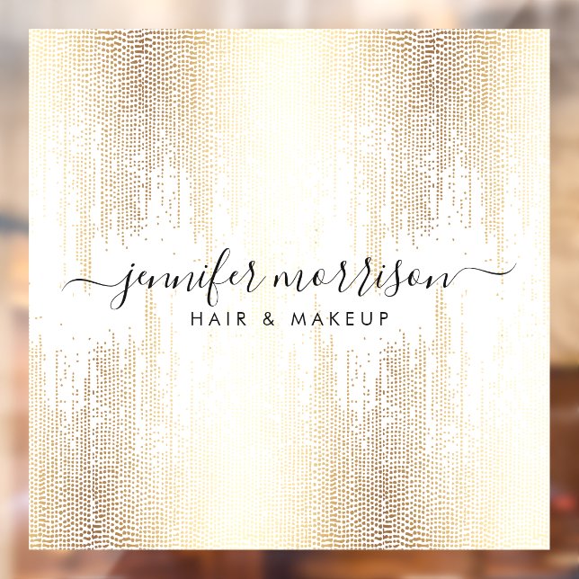 Glam Script Gold Confetti Rain Window Cling (Sheet 2)