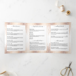 Glam Script Rose Gold Confetti Rain Brochure